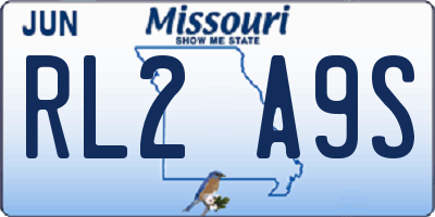 MO license plate RL2A9S