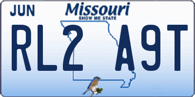 MO license plate RL2A9T