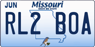 MO license plate RL2B0A