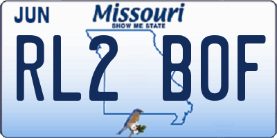 MO license plate RL2B0F