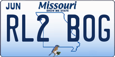 MO license plate RL2B0G