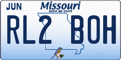 MO license plate RL2B0H