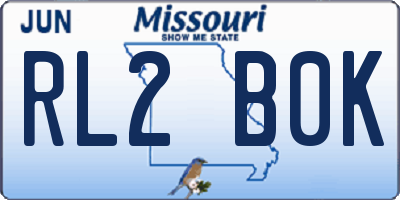 MO license plate RL2B0K