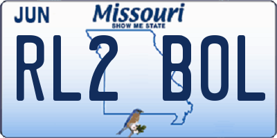 MO license plate RL2B0L