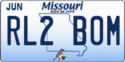 MO license plate RL2B0M