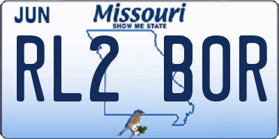 MO license plate RL2B0R
