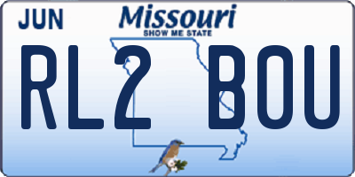 MO license plate RL2B0U