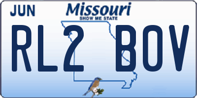 MO license plate RL2B0V