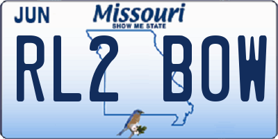 MO license plate RL2B0W