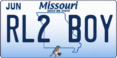 MO license plate RL2B0Y