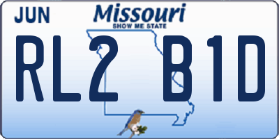 MO license plate RL2B1D