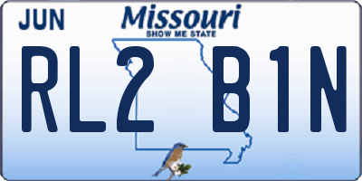 MO license plate RL2B1N