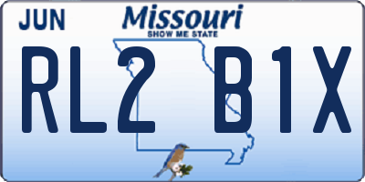 MO license plate RL2B1X