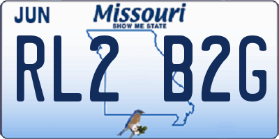MO license plate RL2B2G