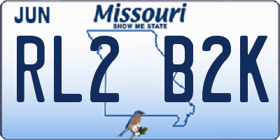 MO license plate RL2B2K