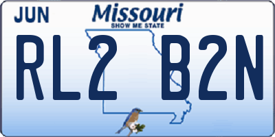 MO license plate RL2B2N