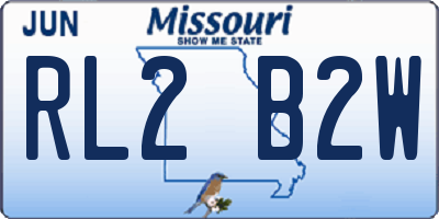 MO license plate RL2B2W