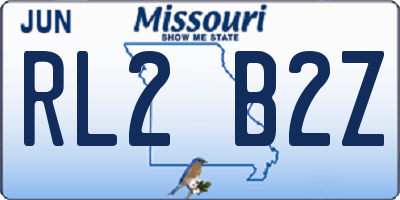 MO license plate RL2B2Z