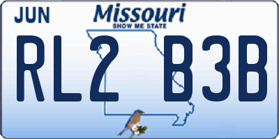 MO license plate RL2B3B