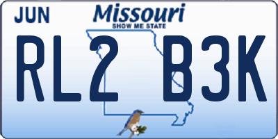 MO license plate RL2B3K