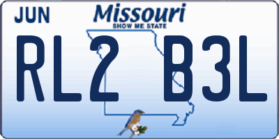 MO license plate RL2B3L