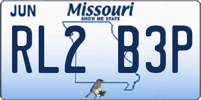 MO license plate RL2B3P