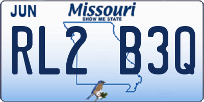 MO license plate RL2B3Q