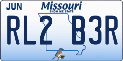 MO license plate RL2B3R