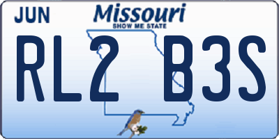 MO license plate RL2B3S