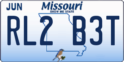 MO license plate RL2B3T