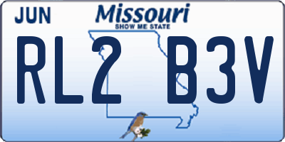 MO license plate RL2B3V