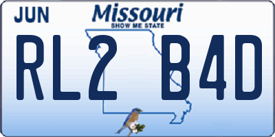 MO license plate RL2B4D