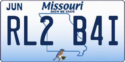 MO license plate RL2B4I