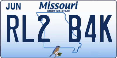 MO license plate RL2B4K
