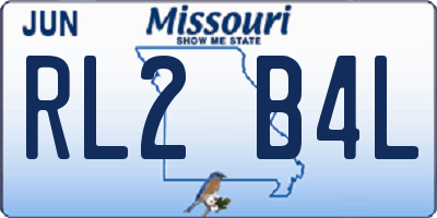 MO license plate RL2B4L