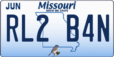 MO license plate RL2B4N