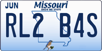 MO license plate RL2B4S