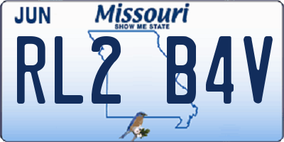 MO license plate RL2B4V