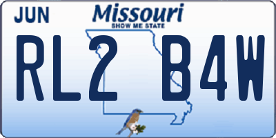 MO license plate RL2B4W