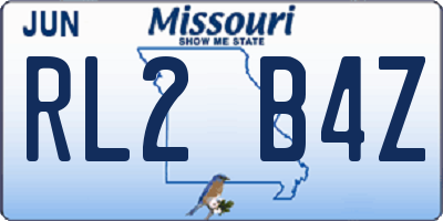 MO license plate RL2B4Z