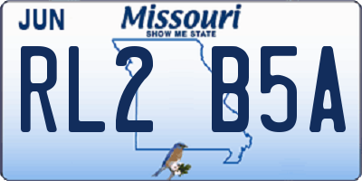 MO license plate RL2B5A