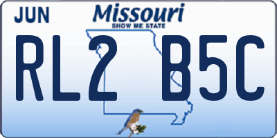 MO license plate RL2B5C