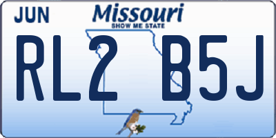 MO license plate RL2B5J