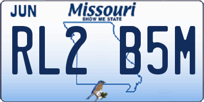 MO license plate RL2B5M