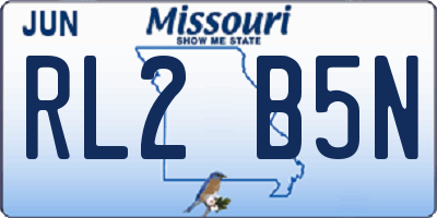 MO license plate RL2B5N