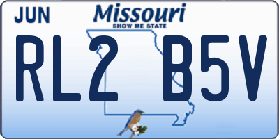 MO license plate RL2B5V