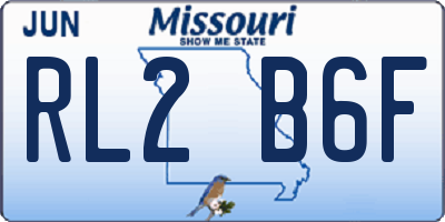 MO license plate RL2B6F