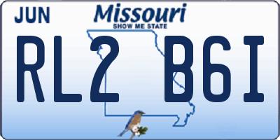 MO license plate RL2B6I