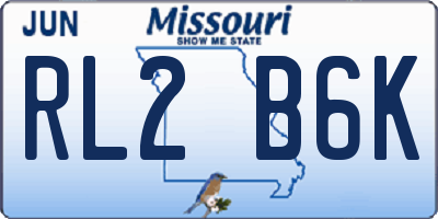 MO license plate RL2B6K