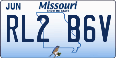 MO license plate RL2B6V